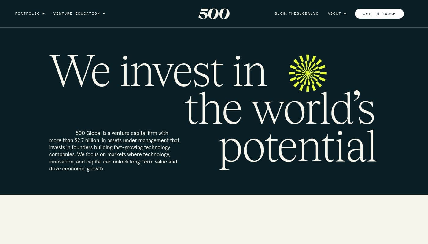 500 Startups banner